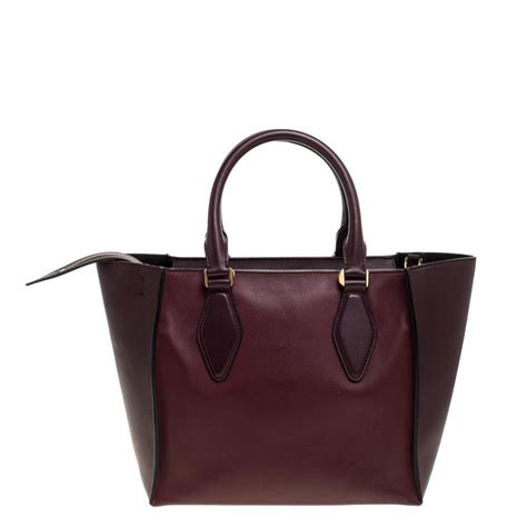 Michael Kors Collection Burgundy Leather Medium Gracie Tote